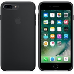 Оригинальный силиконовый чехол-накладка Apple для iPhone 7 Plus/8 Plus, цвет «чёрный цвет»  (MMQR2ZM/A) - фото 17887