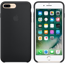Оригинальный силиконовый чехол-накладка Apple для iPhone 7 Plus/8 Plus, цвет «чёрный цвет»  (MMQR2ZM/A) - фото 17888