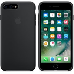 Оригинальный силиконовый чехол-накладка Apple для iPhone 7 Plus/8 Plus, цвет «чёрный цвет»  (MMQR2ZM/A) - фото 17889