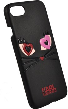 Чехол-накладка Lagerfeld iPhone 7/8 Choupette in love 2 Hard PU, цвет «черный» (KLHCP7CL2BK) - фото 18012