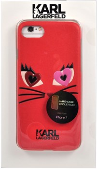 Чехол-накладка Lagerfeld iPhone 7/8 Choupette in love 2 Hard PU, цвет «красный» (KLHCP7CL2RE) - фото 18022
