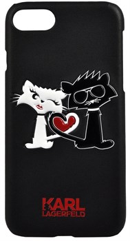 Чехол-накладка Lagerfeld iPhone 7/8 Choupette in love  Hard PU, цвет «черный» (KLHCP7CL1BK) - фото 18027