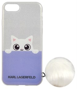 Чехол-накладка Lagerfeld iPhone 7/8 K-Peek A Boo Hard Transparent TPU, цвет «синий» (KLHCP7TRGPABBL) - фото 18057
