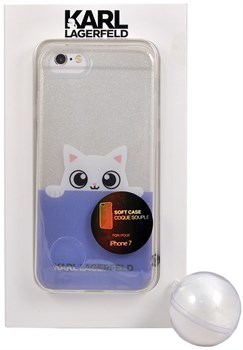 Чехол-накладка Lagerfeld iPhone 7/8 K-Peek A Boo Hard Transparent TPU, цвет «синий» (KLHCP7TRGPABBL) - фото 18058