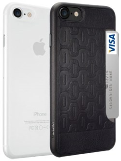 Набор из двух чехлов-накладок Ozaki Jelly и Ozaki Pocket для iPhone 7/8  «Цвет: Jelly прозрачный/Pocket черный» (OC722KC) - фото 18427