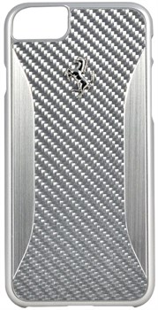 Чехол-накладка Ferrari для iPhone 7/8 GT Experience Hard Carbon-Aluminium Silver, Цвет «Серебряный» (FERCHCP7SI) - фото 18600