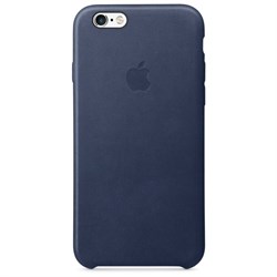 Оригинальный кожаный чехол-накладка Apple для iPhone 6/6s цвет «Темно-синий» (MKXU2ZM/A) - фото 19384