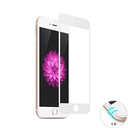 Защитное стекло Ainy Tempered Glass 3D для iPhone 6/6s Plus на весь экран с закруглением (Цвет: Белый, толщина 0.33 мм) - фото 20679