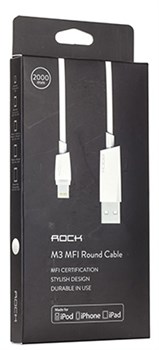 Кабель Rock Lightning-USB M3 MFI Round Cable 200 см - фото 23613