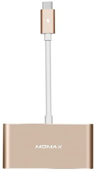Адаптер-хаб Momax Type-C 4-Port Adapter, цвет "Золото" (DHC1L) - фото 24225