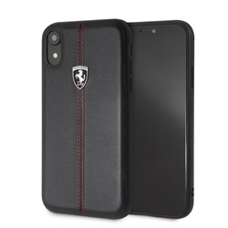 Чехол-Накладка Ferrari iPhone XR Heritage W Hard Leather, "Black" (FEHDEHCI61BK) - фото 24841