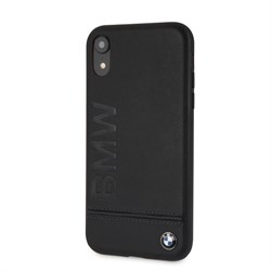 Чехол-Накладка BMW для iPhone XR Signature Logo imprint Hard Leather, "Black" (BMHCI61LLSB) - фото 25015
