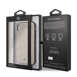 Чехол-Накладка Mercedes iPhone XR Twister Hard Leather, "Grey" (MEPERHCI61QGLGR) - фото 25082
