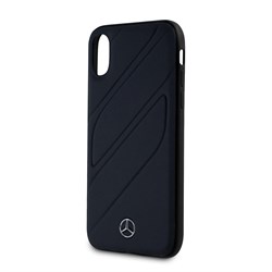 Чехол-Накладка Mercedes iPhone X/XS New Organic I Hard Leather, "Blue Abyss" (MEHCPXTHLNA) - фото 25150