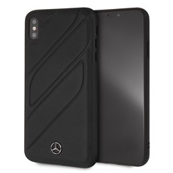 Чехол-Накладка Mercedes iPhone XS Max New Organic I Hard Leather, "Black" (MEHCI65THLBK) - фото 25197