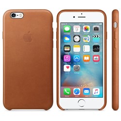 Оригинальный кожаный чехол-накладка Apple для iPhone 6/6s цвет «коричневый» (MKXR2ZM/A) - фото 7829