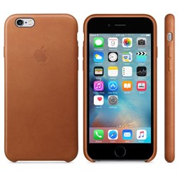 Оригинальный кожаный чехол-накладка Apple для iPhone 6/6s цвет «коричневый» (MKXR2ZM/A) - фото 7831