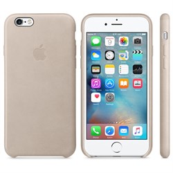 Оригинальный кожаный чехол-накладка Apple для iPhone 6/6s цвет «коричневый» (MKXR2ZM/A) - фото 7843