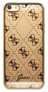 Чехол-накладка Guess Transparent для iPhone 5/5s/SE Hard TPU Gold (Цвет: Золотой)