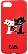 Чехол-накладка Lagerfeld iPhone 7/8 Choupette in love  Hard PU, цвет «красный» (KLHCP7CL1RE)