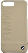 Чехол-накладка BMW для iPhone 7 Plus/8 Plus  Signature Logo imprint Hard Leather Black,  Цвет «Бежевый» (BMHCP7LLLST)