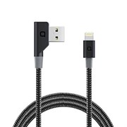 Кабель Nonda ZUS Lightning to USB Carbon Fiber Edition 120 см, Разъём USB под 90˚ (LC44BKRN)