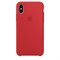 Оригинальный силиконовый чехол-накладка Apple для iPhone X, цвет красный  (MQT52ZM/A) - фото 22925