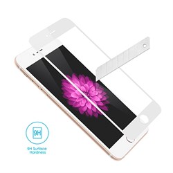 Защитное стекло Ainy Tempered Glass 3D для iPhone 6/6s на весь экран с закруглением (Цвет: Белый, толщина 0.33 мм) - фото 12161