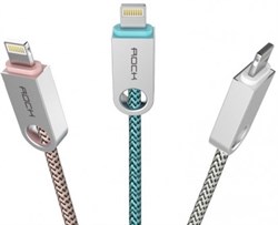 Кабель Rock Cobblestone Lightning-USB Round Cable 100 см  - фото 14530