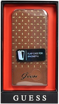 Чехол-книжка Guess для iPhone 6/6s plus Gianina Booktype Cognac (Цвет: Коричневый) - фото 15925