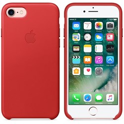 Оригинальный кожаный чехол-накладка Apple для iPhone 7/8, цвет «красный» (MMY62ZM/A) - фото 16339