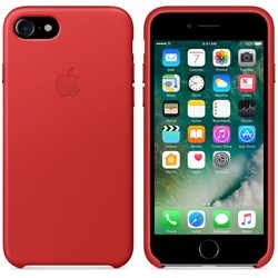 Оригинальный кожаный чехол-накладка Apple для iPhone 7/8, цвет «красный» (MMY62ZM/A) - фото 16343