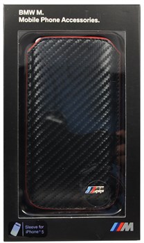 Чехол-карман BMW для iPhone 5/5s M-collection Sleeve Carbon effect (Цвет: Чёрный) - фото 16665