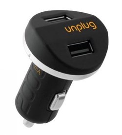Автомобильное зарядное устройство Unplug 2USB + кабель 2A (Цвет: Чёрный) - фото 16920