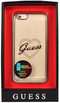 Чехол-накладка Guess для iPhone 6/6S SIGNATURE HEART Hard TPU Gold (Цвет: Золотой) - фото 17062