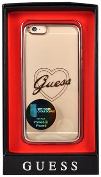 Чехол-накладка Guess для iPhone 6/6S SIGNATURE HEART Hard TPU Rose gold (Цвет: Розовое золото) - фото 17068