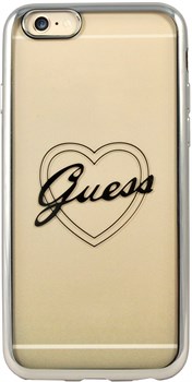 Чехол-накладка Guess для iPhone 6/6S SIGNATURE HEART Hard TPU Silver (Цвет: Серый) - фото 17073