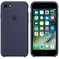 Оригинальный силиконовый чехол-накладка Apple для iPhone 7/8, цвет «темно-синий»  (MMWK2ZM/A) - фото 17356