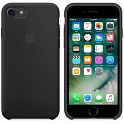 Оригинальный силиконовый чехол-накладка Apple для iPhone 7/8, цвет «чёрный цвет»  (MMW82ZM/A) - фото 17754