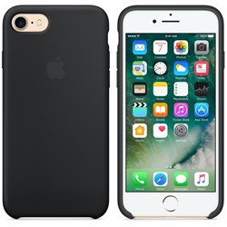 Оригинальный силиконовый чехол-накладка Apple для iPhone 7/8, цвет «чёрный цвет»  (MMW82ZM/A) - фото 17755
