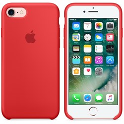 Оригинальный силиконовый чехол-накладка Apple для iPhone 7/8, цвет «(PRODUCT)RED»  (MMWN2ZM/A) - фото 17769
