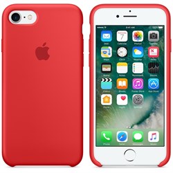Оригинальный силиконовый чехол-накладка Apple для iPhone 7/8, цвет «(PRODUCT)RED»  (MMWN2ZM/A) - фото 17770