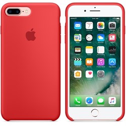 Оригинальный силиконовый чехол-накладка Apple для iPhone 7 Plus/8 Plus, цвет «(PRODUCT)RED»  (MMQV2ZM/A) - фото 17902