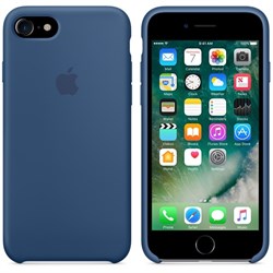 Оригинальный силиконовый чехол-накладка Apple для iPhone 7/8, цвет «глубокий синий»  ( MMWW2ZM/A ) - фото 17917