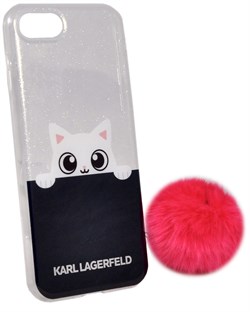 Чехол-накладка Lagerfeld iPhone 7/8 K-Peek A Boo Hard Transparent TPU Pink, цвет «розовый» (KLHCP7TRGPABPI) - фото 18062