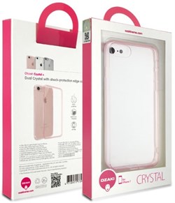 Чехол-накладка Ozaki O!coat Crystal+ для iPhone 7/8 «Цвет: Прозрачный-розовый» (OC739PK) - фото 18512