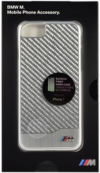 Чехол-накладка BMW для iPhone 7/8 M-Collection Aluminium&Carbon Hard Silver, цвет «серебряный» (BMHCP7MDCS) - фото 18534