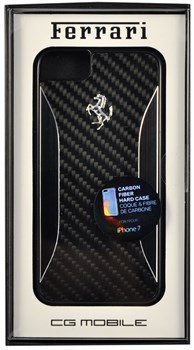 Чехол-накладка Ferrari для iPhone 7/8 GT Experience Hard Carbon-Aluminium , Цвет «Черный» (FERCHCP7BK) - фото 18595