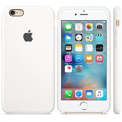 Оригинальный силиконовый чехол-накладка Apple для iPhone 6/6s цвет «белый» (MKY12ZM/A) - фото 18719