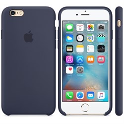 Оригинальный силиконовый чехол-накладка Apple для iPhone 6/6s цвет «темно-синий» (MKY22ZM/A) - фото 18805